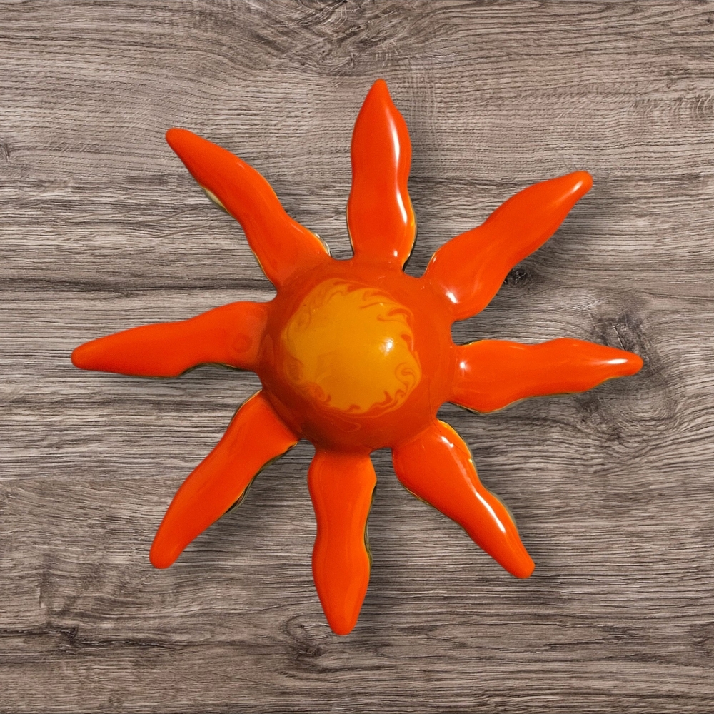 Vibrant Orange Sun Wall Decor
